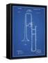 PP261-Blueprint Slide Trombone Patent Poster-Cole Borders-Framed Stretched Canvas