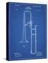 PP261-Blueprint Slide Trombone Patent Poster-Cole Borders-Stretched Canvas