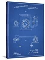 PP264-Blueprint Tesla Operating Electric Motors Map Poster-Cole Borders-Stretched Canvas