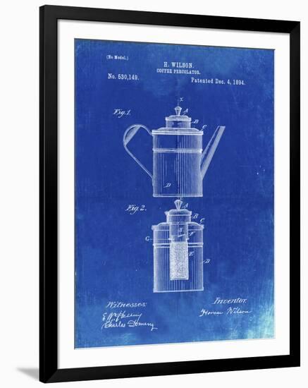 PP27 Faded Blueprint-Borders Cole-Framed Giclee Print