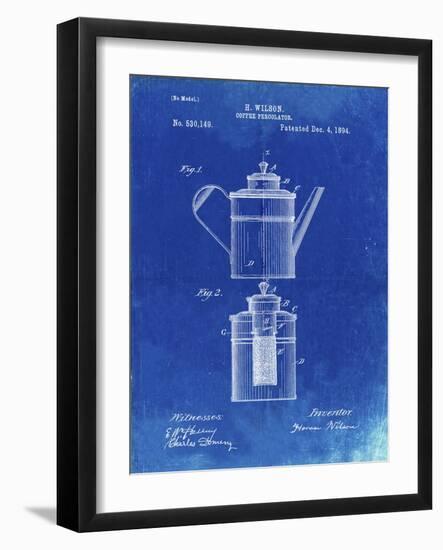 PP27 Faded Blueprint-Borders Cole-Framed Giclee Print
