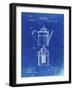 PP27 Faded Blueprint-Borders Cole-Framed Giclee Print