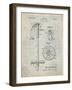 PP270-Antique Grid Parchment Vintage Ski Pole Patent Poster-Cole Borders-Framed Giclee Print