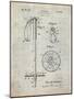 PP270-Antique Grid Parchment Vintage Ski Pole Patent Poster-Cole Borders-Mounted Giclee Print