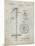 PP270-Antique Grid Parchment Vintage Ski Pole Patent Poster-Cole Borders-Mounted Giclee Print