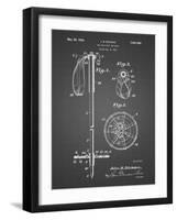 PP270-Black Grid Vintage Ski Pole Patent Poster-Cole Borders-Framed Giclee Print