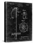 PP270-Black Grunge Vintage Ski Pole Patent Poster-Cole Borders-Stretched Canvas