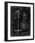 PP270-Black Grunge Vintage Ski Pole Patent Poster-Cole Borders-Framed Giclee Print