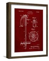 PP270-Burgundy Vintage Ski Pole Patent Poster-Cole Borders-Framed Giclee Print