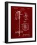 PP270-Burgundy Vintage Ski Pole Patent Poster-Cole Borders-Framed Giclee Print