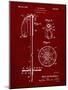 PP270-Burgundy Vintage Ski Pole Patent Poster-Cole Borders-Mounted Giclee Print