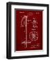 PP270-Burgundy Vintage Ski Pole Patent Poster-Cole Borders-Framed Giclee Print