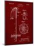 PP270-Burgundy Vintage Ski Pole Patent Poster-Cole Borders-Mounted Giclee Print