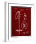 PP270-Burgundy Vintage Ski Pole Patent Poster-Cole Borders-Framed Premium Giclee Print