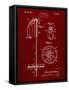 PP270-Burgundy Vintage Ski Pole Patent Poster-Cole Borders-Framed Stretched Canvas