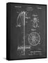 PP270-Chalkboard Vintage Ski Pole Patent Poster-Cole Borders-Framed Stretched Canvas