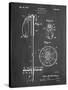 PP270-Chalkboard Vintage Ski Pole Patent Poster-Cole Borders-Stretched Canvas