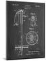 PP270-Chalkboard Vintage Ski Pole Patent Poster-Cole Borders-Mounted Giclee Print