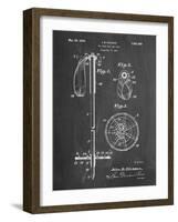 PP270-Chalkboard Vintage Ski Pole Patent Poster-Cole Borders-Framed Giclee Print