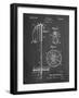 PP270-Chalkboard Vintage Ski Pole Patent Poster-Cole Borders-Framed Giclee Print