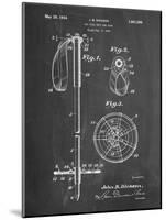 PP270-Chalkboard Vintage Ski Pole Patent Poster-Cole Borders-Mounted Giclee Print