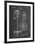 PP270-Chalkboard Vintage Ski Pole Patent Poster-Cole Borders-Framed Giclee Print