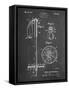 PP270-Chalkboard Vintage Ski Pole Patent Poster-Cole Borders-Framed Stretched Canvas
