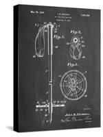 PP270-Chalkboard Vintage Ski Pole Patent Poster-Cole Borders-Stretched Canvas