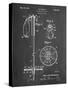 PP270-Chalkboard Vintage Ski Pole Patent Poster-Cole Borders-Stretched Canvas
