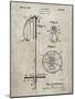 PP270-Sandstone Vintage Ski Pole Patent Poster-Cole Borders-Mounted Giclee Print