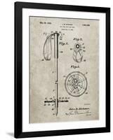 PP270-Sandstone Vintage Ski Pole Patent Poster-Cole Borders-Framed Giclee Print