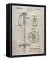 PP270-Sandstone Vintage Ski Pole Patent Poster-Cole Borders-Framed Stretched Canvas