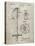 PP270-Sandstone Vintage Ski Pole Patent Poster-Cole Borders-Stretched Canvas