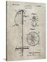 PP270-Sandstone Vintage Ski Pole Patent Poster-Cole Borders-Stretched Canvas