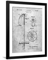 PP270-Slate Vintage Ski Pole Patent Poster-Cole Borders-Framed Giclee Print