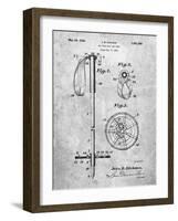 PP270-Slate Vintage Ski Pole Patent Poster-Cole Borders-Framed Giclee Print