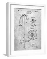 PP270-Slate Vintage Ski Pole Patent Poster-Cole Borders-Framed Giclee Print