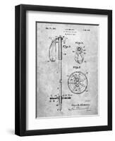 PP270-Slate Vintage Ski Pole Patent Poster-Cole Borders-Framed Premium Giclee Print