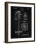 PP270-Vintage Black Vintage Ski Pole Patent Poster-Cole Borders-Framed Giclee Print