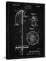 PP270-Vintage Black Vintage Ski Pole Patent Poster-Cole Borders-Stretched Canvas