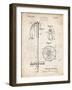 PP270-Vintage Parchment Vintage Ski Pole Patent Poster-Cole Borders-Framed Giclee Print