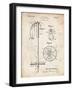 PP270-Vintage Parchment Vintage Ski Pole Patent Poster-Cole Borders-Framed Giclee Print