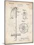 PP270-Vintage Parchment Vintage Ski Pole Patent Poster-Cole Borders-Mounted Giclee Print