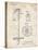 PP270-Vintage Parchment Vintage Ski Pole Patent Poster-Cole Borders-Stretched Canvas