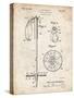 PP270-Vintage Parchment Vintage Ski Pole Patent Poster-Cole Borders-Stretched Canvas