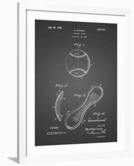 PP271-Black Grid Vintage Baseball 1924 Patent Poster-Cole Borders-Framed Giclee Print