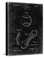PP271-Black Grunge Vintage Baseball 1924 Patent Poster-Cole Borders-Stretched Canvas