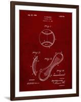 PP271-Burgundy Vintage Baseball 1924 Patent Poster-Cole Borders-Framed Giclee Print