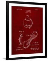 PP271-Burgundy Vintage Baseball 1924 Patent Poster-Cole Borders-Framed Giclee Print