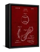 PP271-Burgundy Vintage Baseball 1924 Patent Poster-Cole Borders-Framed Stretched Canvas